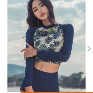 Two Piece Swimwear Long Sleeve Wetsuit Crewneck
